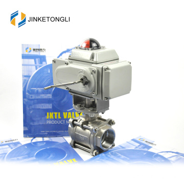 JKTLEB020 accionamiento eléctrico ss316 válvula de bola de acero inoxidable de 3 pulgadas